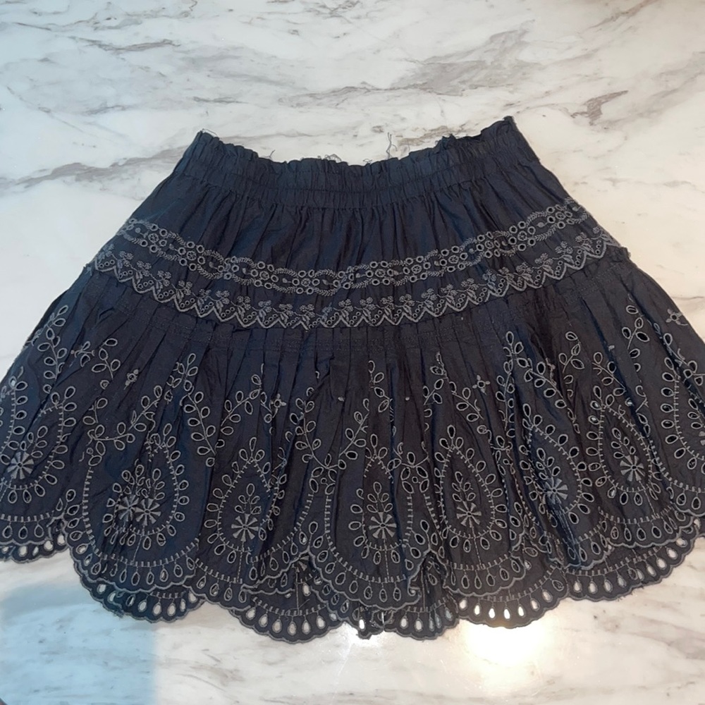 Love Shack Fancy Embroidery mini skirt